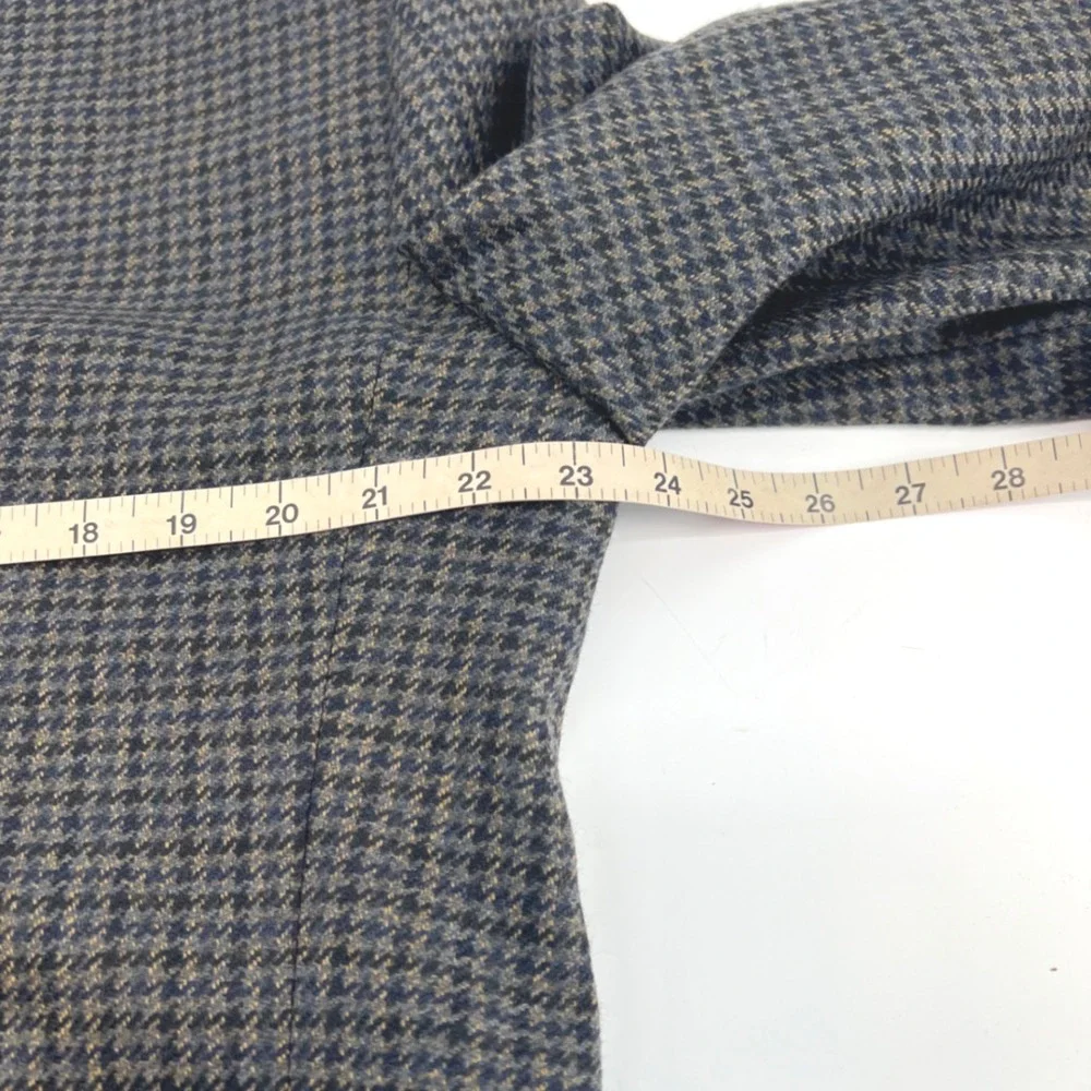 Austin Reed London Wool Blazer 42R Houndstooth Tweed Made USA Academia Professor